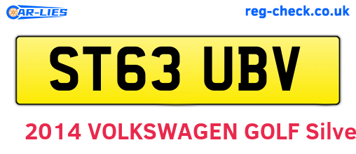 ST63UBV are the vehicle registration plates.
