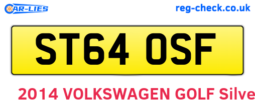 ST64OSF are the vehicle registration plates.