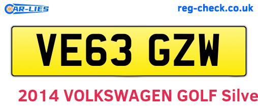 VE63GZW are the vehicle registration plates.