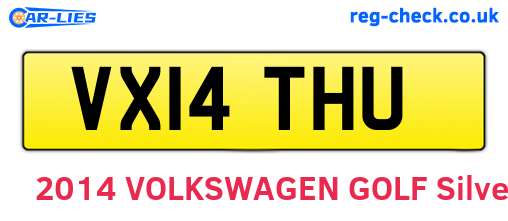 VX14THU are the vehicle registration plates.