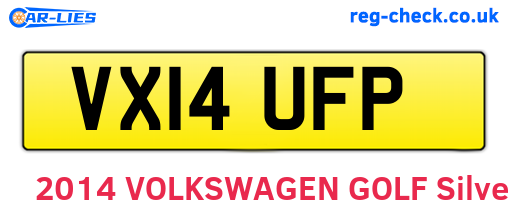 VX14UFP are the vehicle registration plates.