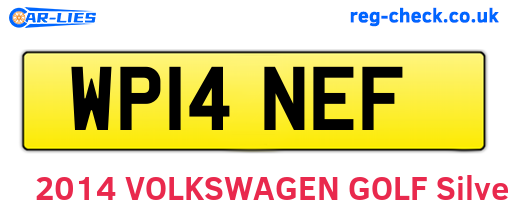 WP14NEF are the vehicle registration plates.