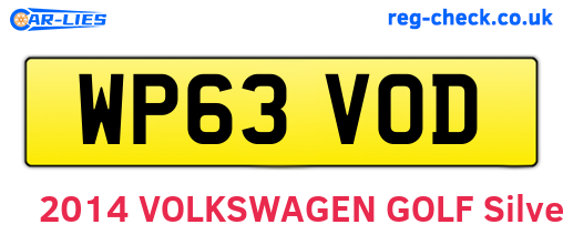 WP63VOD are the vehicle registration plates.