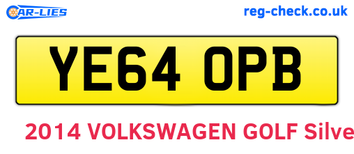 YE64OPB are the vehicle registration plates.