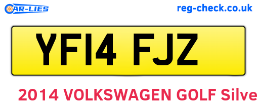 YF14FJZ are the vehicle registration plates.
