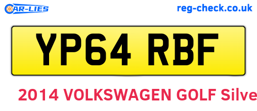 YP64RBF are the vehicle registration plates.