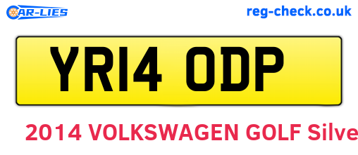 YR14ODP are the vehicle registration plates.