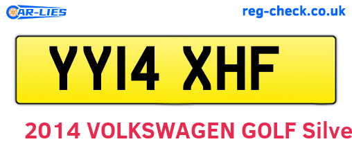 YY14XHF are the vehicle registration plates.
