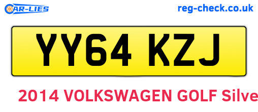 YY64KZJ are the vehicle registration plates.