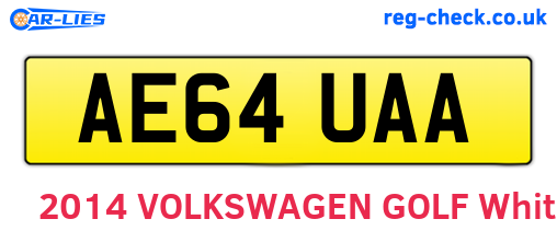 AE64UAA are the vehicle registration plates.