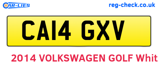 CA14GXV are the vehicle registration plates.