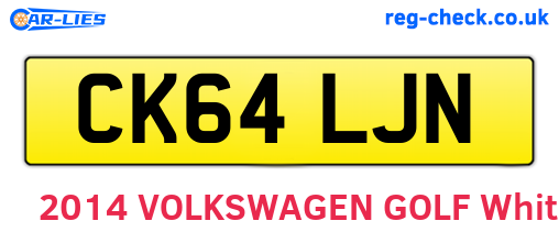 CK64LJN are the vehicle registration plates.