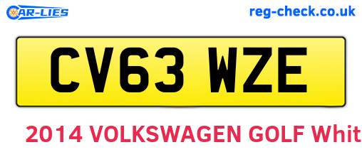 CV63WZE are the vehicle registration plates.