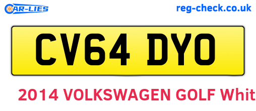 CV64DYO are the vehicle registration plates.