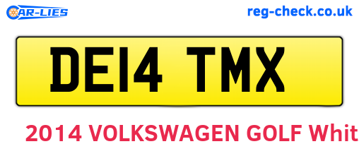 DE14TMX are the vehicle registration plates.
