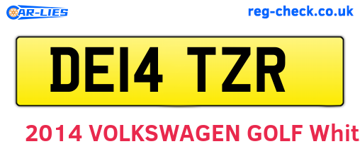 DE14TZR are the vehicle registration plates.