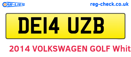 DE14UZB are the vehicle registration plates.