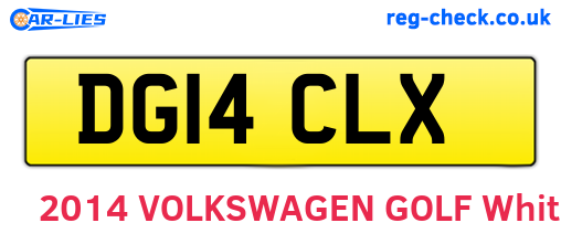 DG14CLX are the vehicle registration plates.