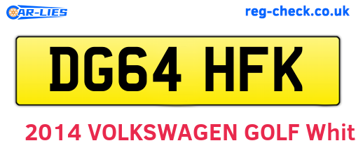 DG64HFK are the vehicle registration plates.