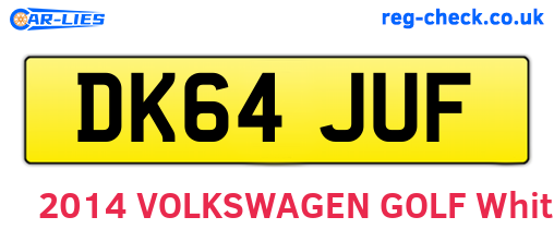 DK64JUF are the vehicle registration plates.