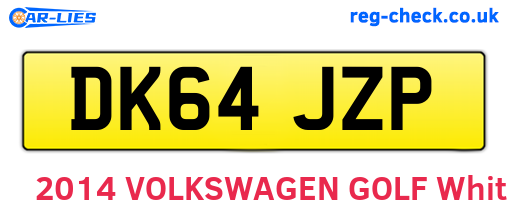 DK64JZP are the vehicle registration plates.