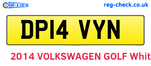 DP14VYN are the vehicle registration plates.