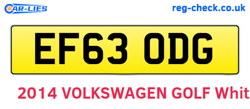 EF63ODG are the vehicle registration plates.