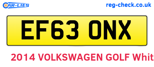 EF63ONX are the vehicle registration plates.
