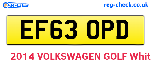 EF63OPD are the vehicle registration plates.