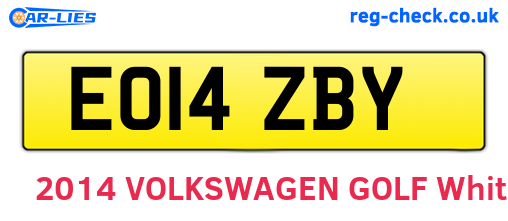 EO14ZBY are the vehicle registration plates.