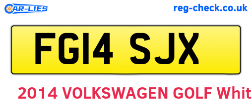 FG14SJX are the vehicle registration plates.