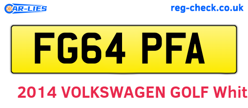 FG64PFA are the vehicle registration plates.