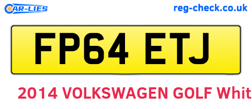 FP64ETJ are the vehicle registration plates.