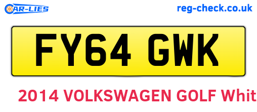 FY64GWK are the vehicle registration plates.