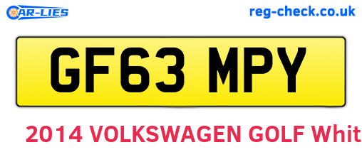 GF63MPY are the vehicle registration plates.