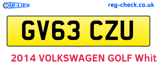 GV63CZU are the vehicle registration plates.