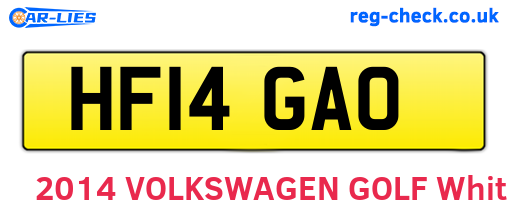 HF14GAO are the vehicle registration plates.