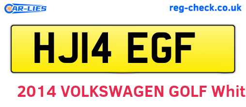 HJ14EGF are the vehicle registration plates.