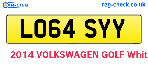 LO64SYY are the vehicle registration plates.