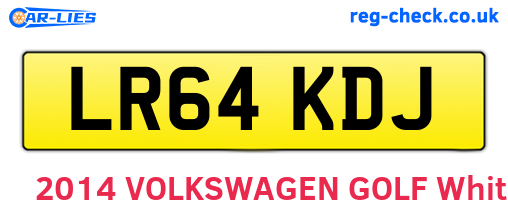 LR64KDJ are the vehicle registration plates.