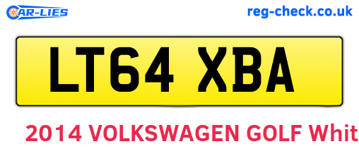 LT64XBA are the vehicle registration plates.