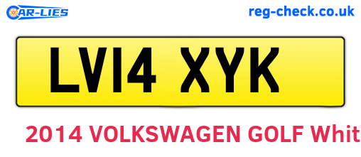 LV14XYK are the vehicle registration plates.
