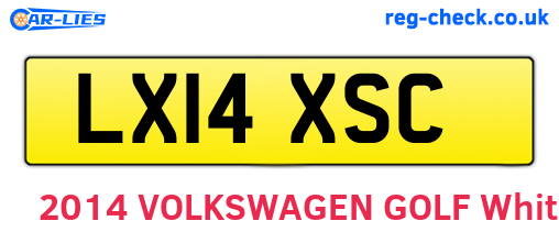 LX14XSC are the vehicle registration plates.
