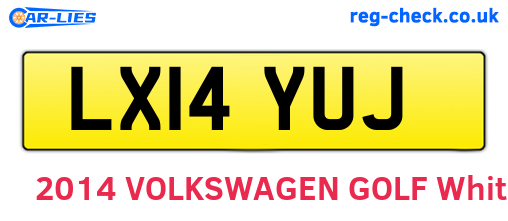 LX14YUJ are the vehicle registration plates.