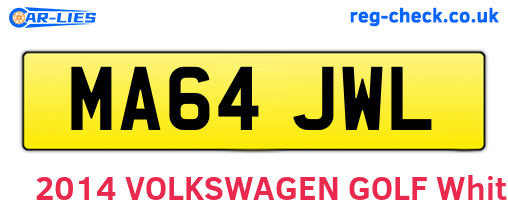 MA64JWL are the vehicle registration plates.