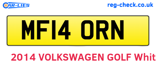 MF14ORN are the vehicle registration plates.