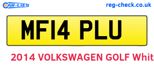 MF14PLU are the vehicle registration plates.