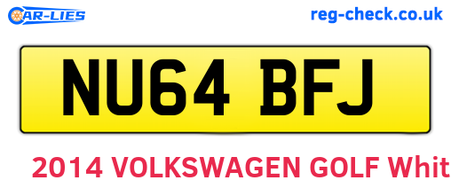 NU64BFJ are the vehicle registration plates.