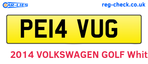 PE14VUG are the vehicle registration plates.
