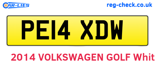 PE14XDW are the vehicle registration plates.